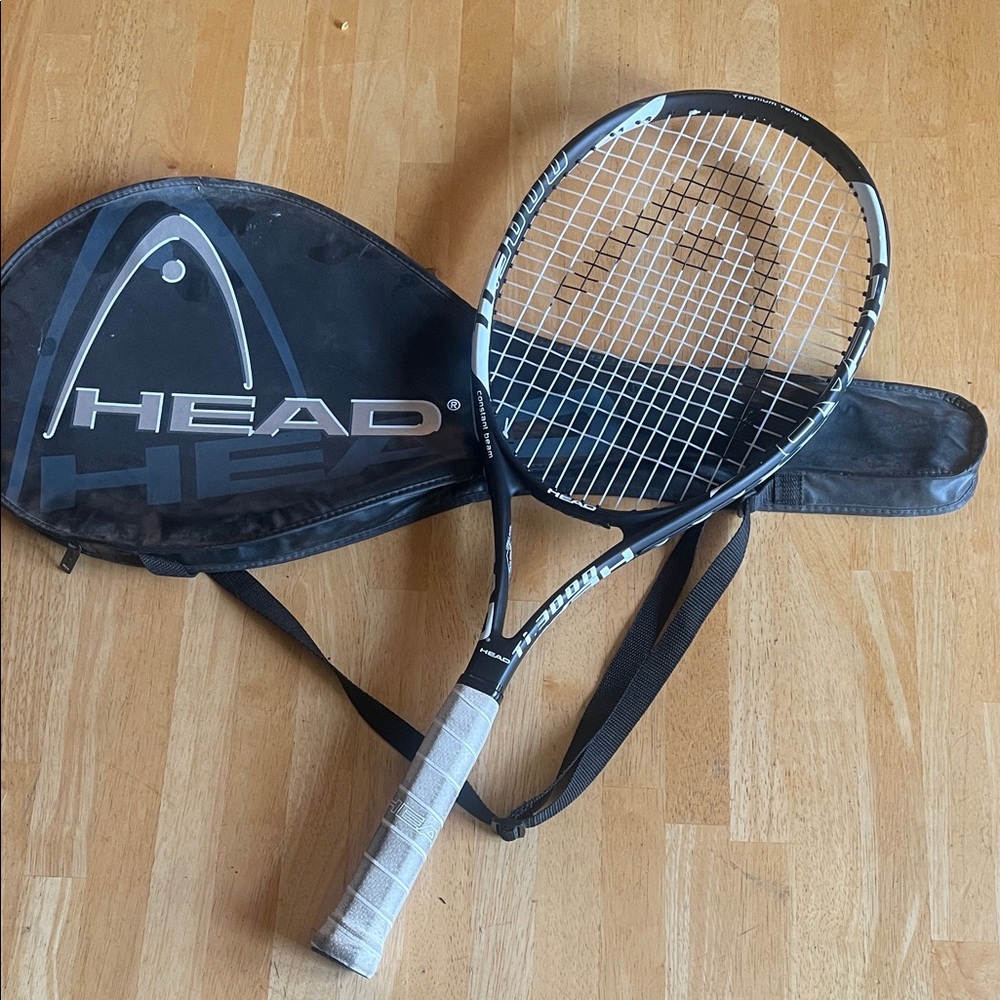 Head Black and White Tennis Racket with Zip Cover